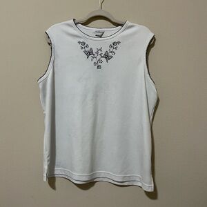 vintage floral / butterfly embroidered tank